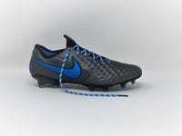 SR4U Reflective Light Blue Laces on Nike Tiempo Legend 8 Elite Under the Radar Pack Soccer-Football Boots 